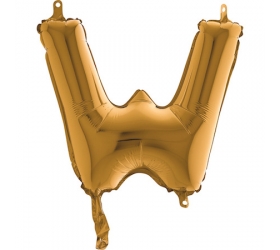 Balón písmeno W zlaté 35 cm