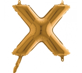 Balón písmeno X zlaté 35 cm