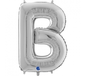 Balón písmeno B strieborné 66 cm