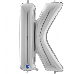 Balón písmeno K strieborné 66 cm