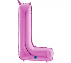 Balón písmeno L ružové 66 cm