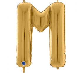 Balón písmeno M zlaté 66 cm