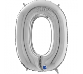 Balón písmeno O strieborné 66 cm