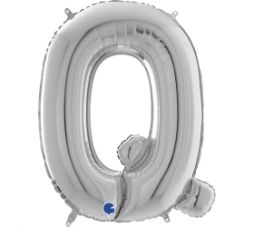 Balón písmeno Q strieborné 66 cm