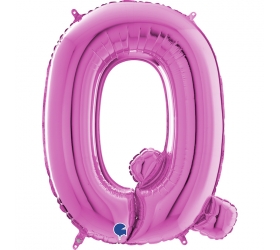 Balón písmeno Q ružové 66 cm