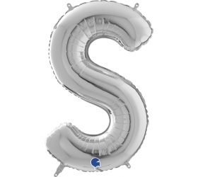 Balón písmeno S strieborné 66 cm