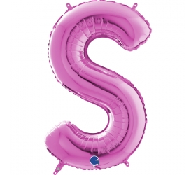 Balón písmeno S ružové 66 cm