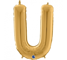 Balón písmeno U zlaté 66 cm