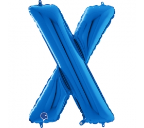 Balón písmeno X modré 66 cm