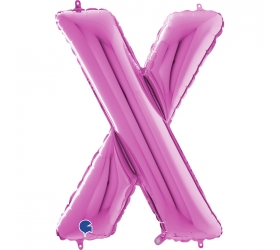 Balón písmeno X ružové 66 cm