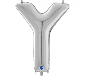 Balón písmeno Y strieborné 66 cm