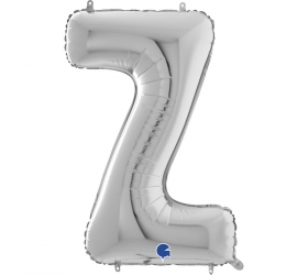 Balón písmeno Z strieborné 66 cm