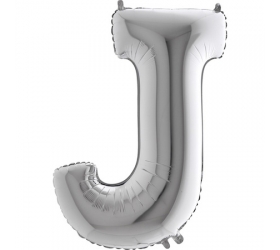 Balón písmeno J strieborné 100 cm
