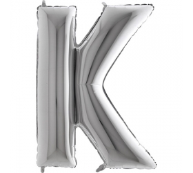 Balón písmeno K strieborné 100 cm