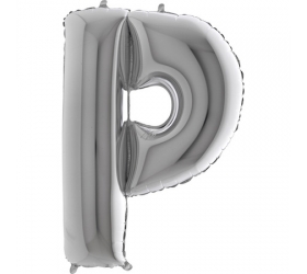 Balón písmeno P strieborné 100 cm