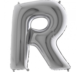 Balón písmeno R strieborné 100 cm