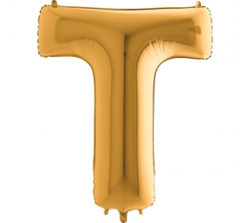 Balón písmeno T zlaté 100 cm