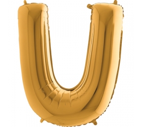 Balón písmeno U zlaté 100 cm