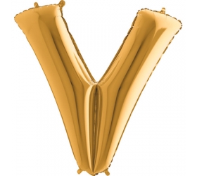 Balón písmeno V zlaté 100 cm