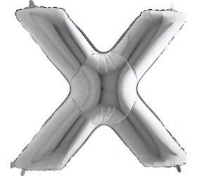 Balón písmeno X strieborné 100 cm