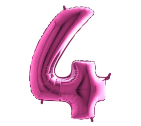 Balón číslo 4 ružové 100 cm