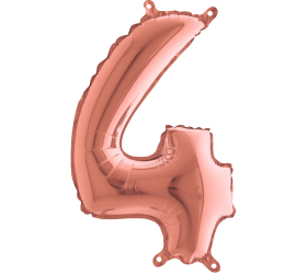 Balón číslo 4 rose gold 35 cm