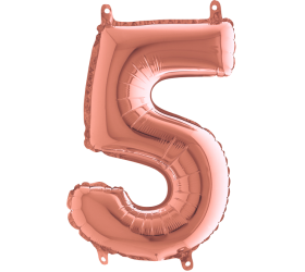 Balón číslo 5 rose gold 35 cm
