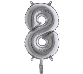 Balón číslo 8 strieborné 35 cm