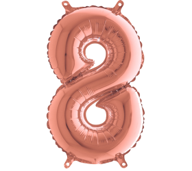 Balón číslo 8 rose gold 35 cm