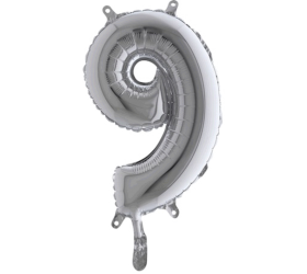 Balón číslo 9 strieborné 35 cm