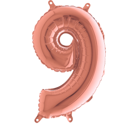Balón číslo 9 rose gold 35 cm