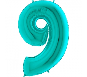 Balón číslo 9 tyrkys 66 cm