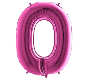 Balón číslo 0 ružové 100 cm