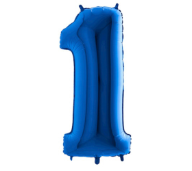 Balón číslo 1 modré 100 cm