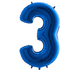 Balón číslo 3 modré 100 cm