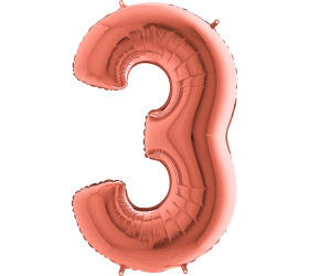 Balón číslo 3 rose gold 100 cm