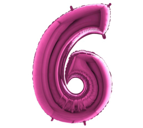 Balón číslo 6 ružové 100 cm