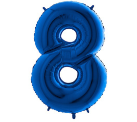 Balón číslo 8  modré 100 cm