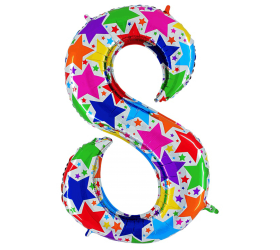 Balón číslo 8 hviezdy 100 cm
