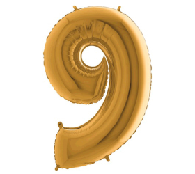 Balón číslo 9 zlaté 100 cm