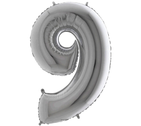 Balón číslo 9 strieborné 100 cm