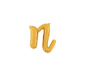 Balón písmeno malé zlaté N script