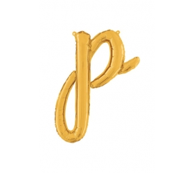 Balón písmeno malé zlaté P script