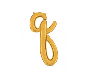 Balón písmeno malé zlaté Q script