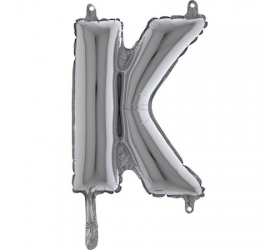 Balón písmeno K strieborné 35 cm