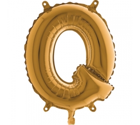 Balón písmeno Q zlaté 35 cm