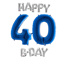 Narodeninový set balónov 40 modrá / strieborná