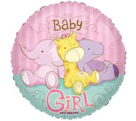 Balón Héliový Balón Baby Girl zvieratká