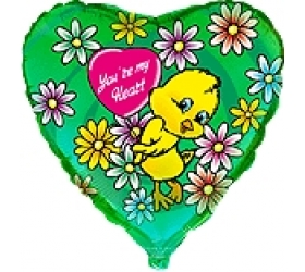 Balón Kačiatko zelené - kvety