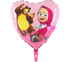 Balón Maša na bicykli srdce